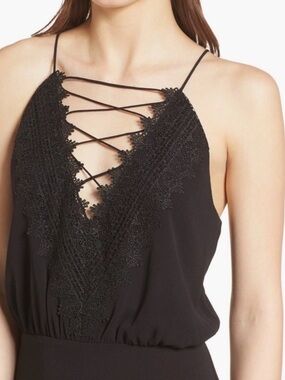 Wayf Black Spaghetti Strap Jumpsuit